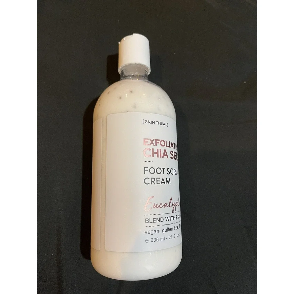Skin Thing Home & Body Company Foot Feet Cream Scrub Eucalyptus Chia Seeds 21.5o